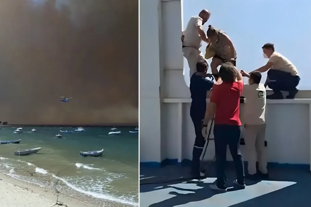 Çanakkale Boğazı duman altında kaldı, vatandaşlar deniz yoluyla tahliye edilmeye başlandı